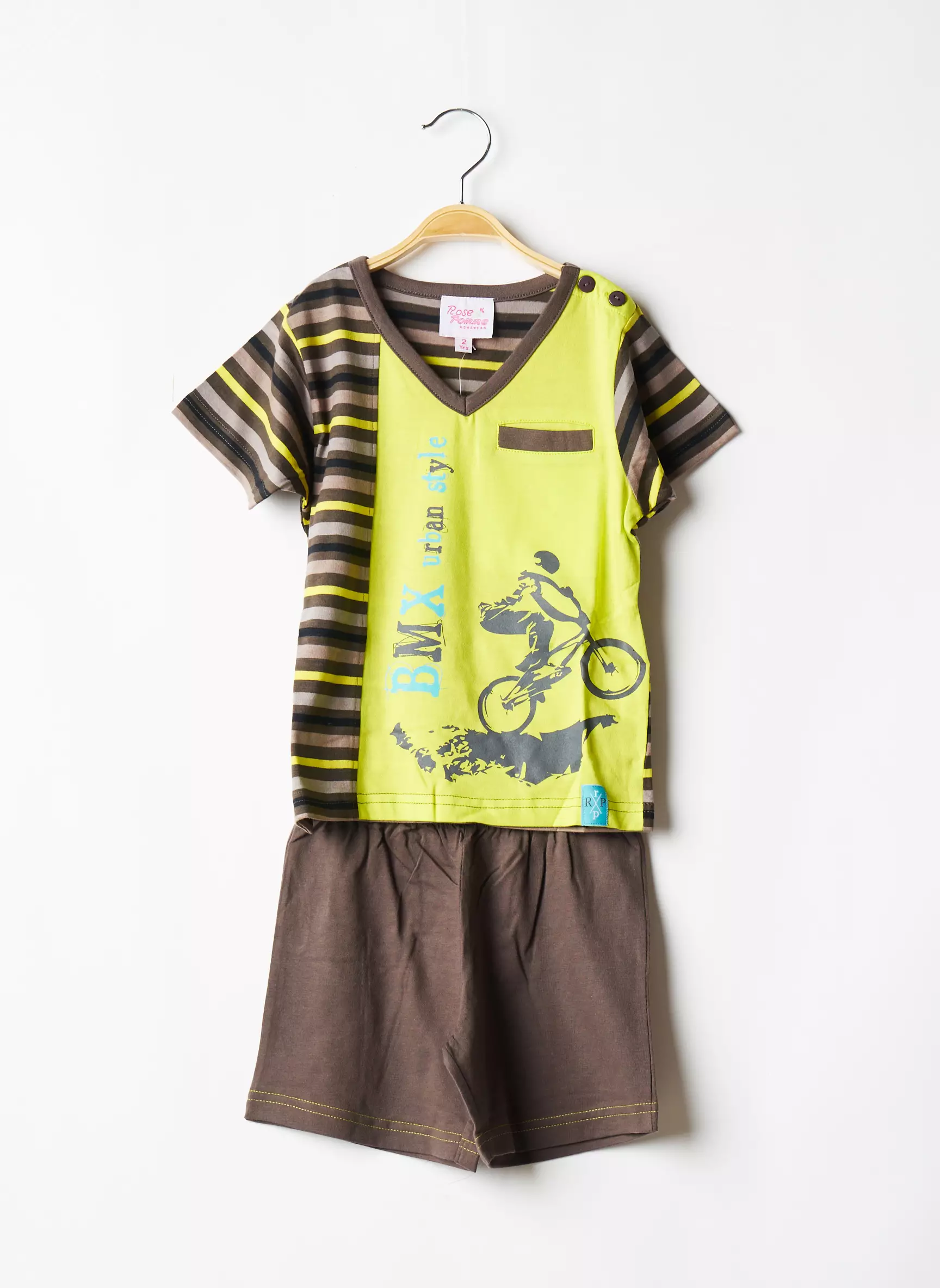 Rose Pomme Pyjashorts Enfant couleur marron