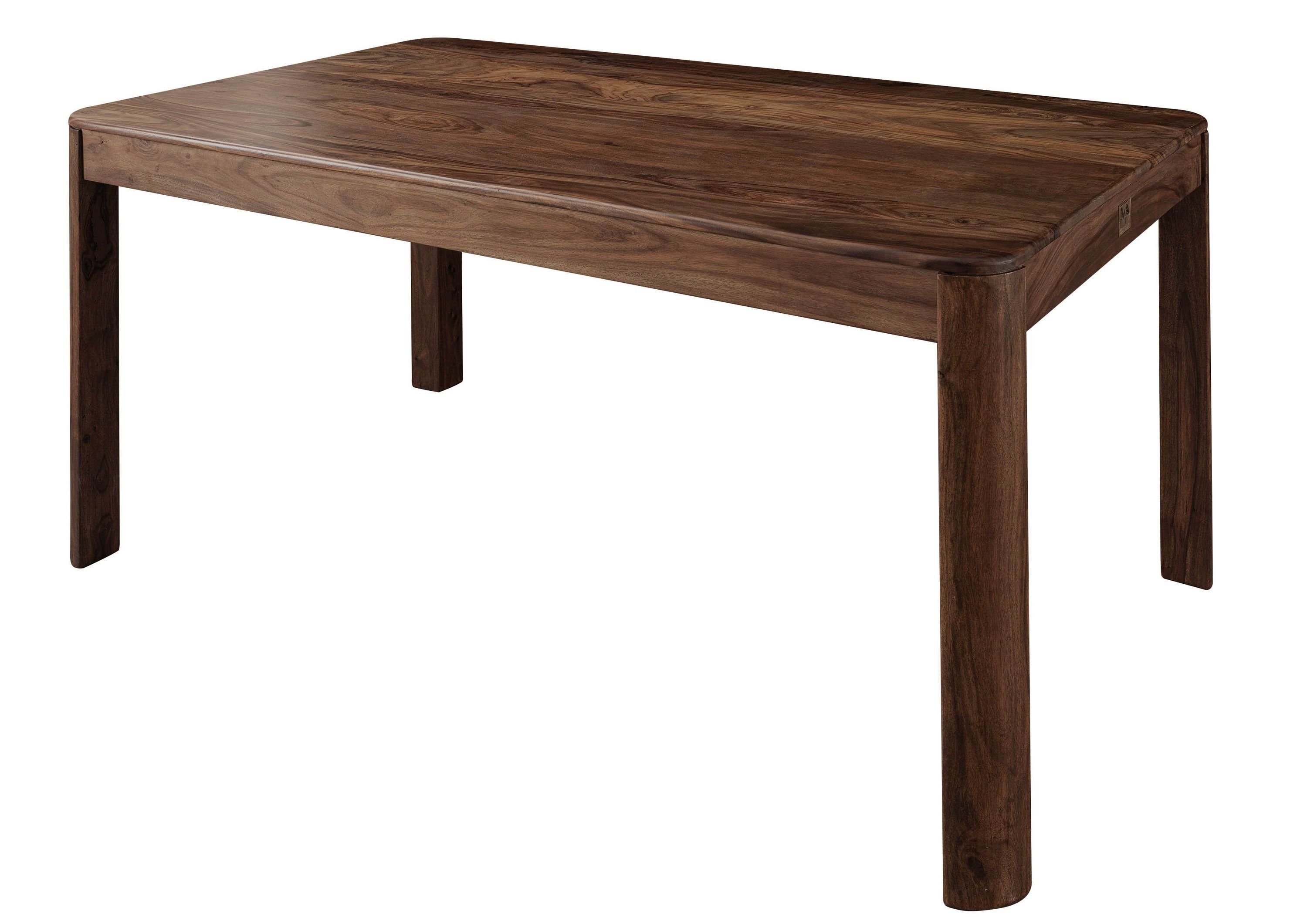 Massivmoebel24 Esstisch Esstisch Sheesham 160x90x76 smoked cherry gebeizt TORONTO #124