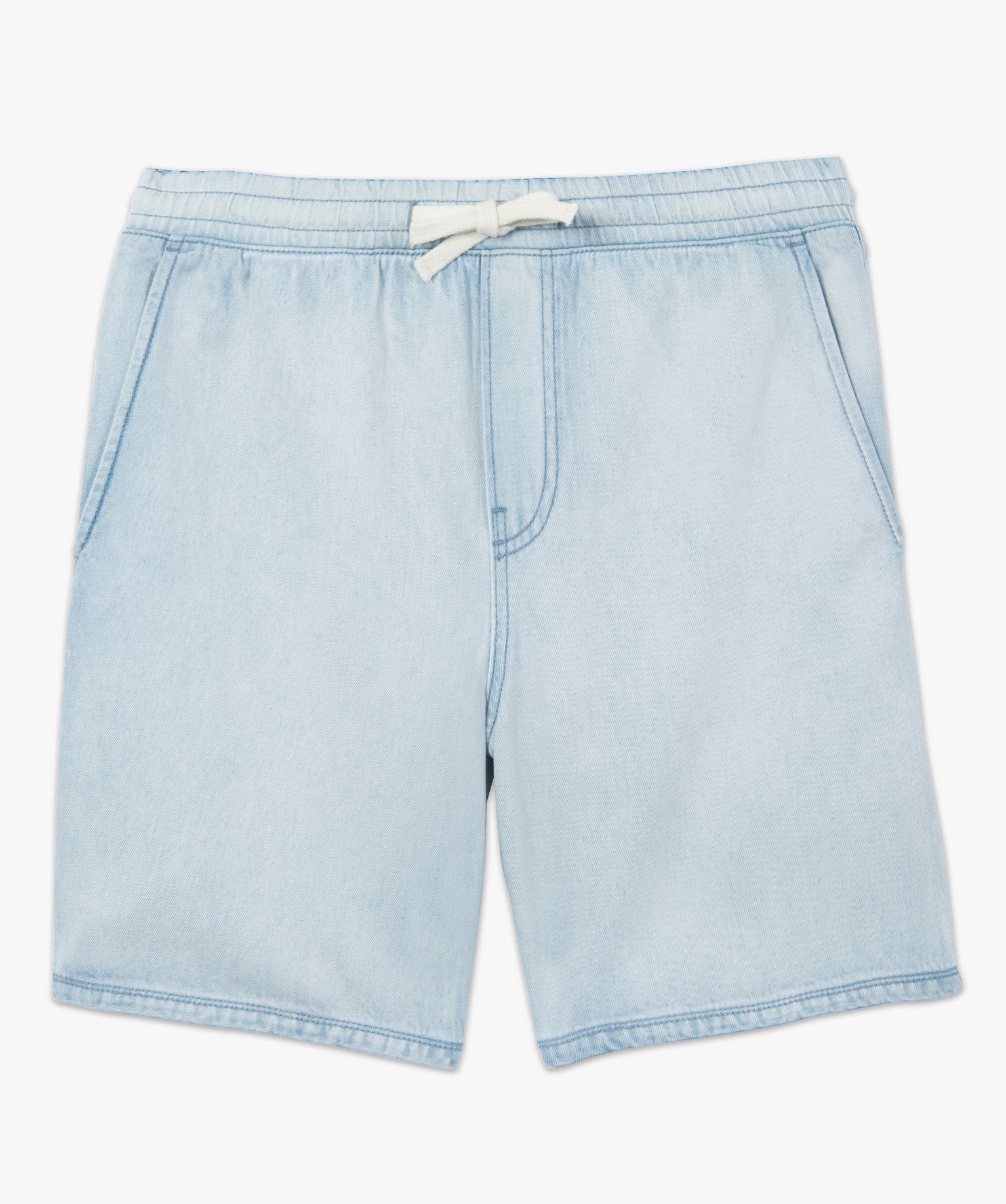 Bermuda homme en jean avec ceinture élastiquée bleach | GEMO