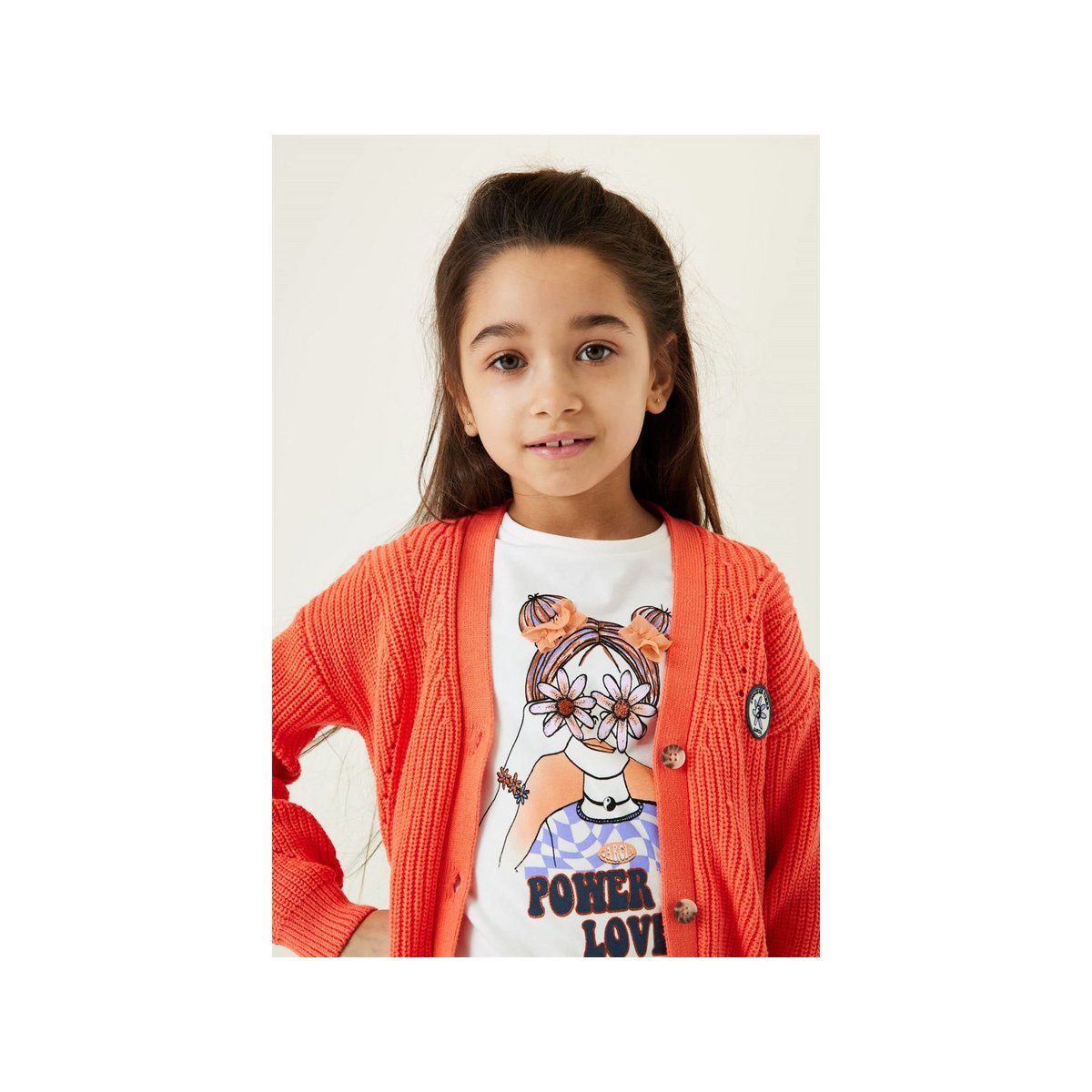 Garcia Strickjacke orange passform textil (1-tlg)