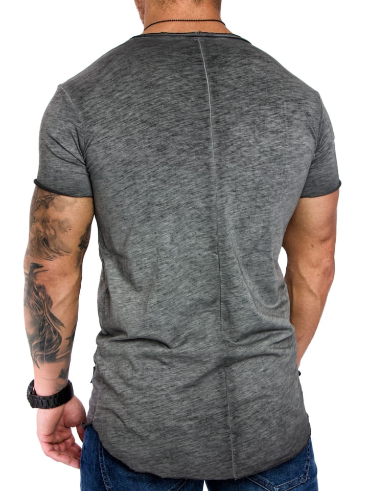 Amaci&Sons Oversize T-Shirt mit Rundhalsausschnitt TIJUANA in Anthrazit günstig kaufen