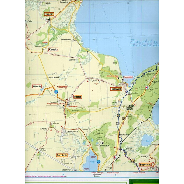 Rügen, Kap Arkona, Sassnitz, Halbinsel Jasmund und Umgebung Radwander- und Wanderkarte 1 : 35 000 - Wanderkarte
