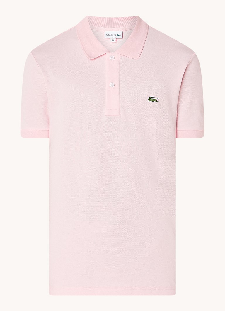Polo Lacoste slim fit em algodão piqué