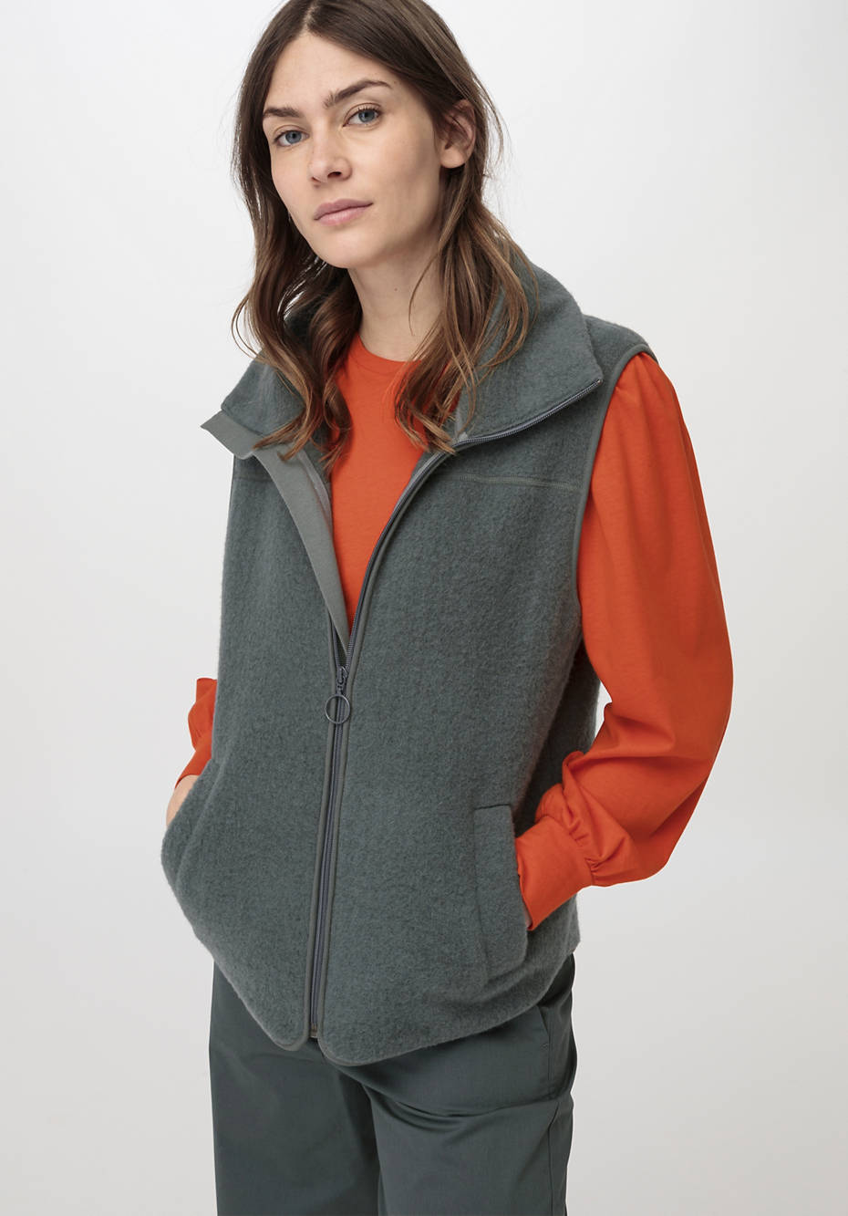 Wollfleece Weste aus reiner Bio-Merinowolle