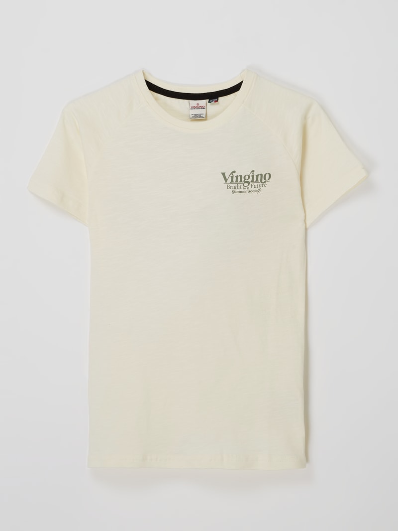 T-Shirt mit Print Modell 'Hyrum' in offwhite
