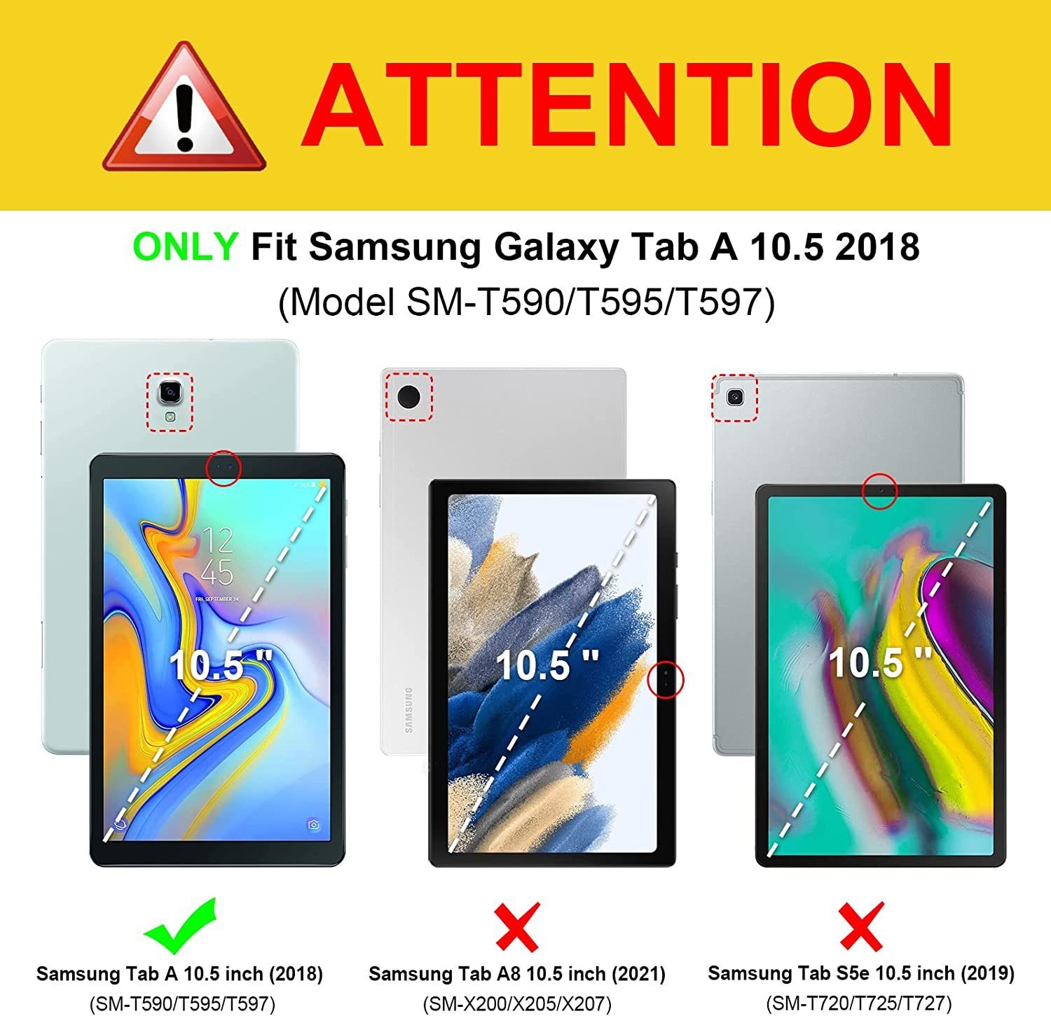Fintie Tablet-Hülle Hülle für Samsung Galaxy Tab A 10.5 2018 - Ultra Schlank Superleicht Schutzhülle mit Auto Schlaf/Wach Funktion für Galaxy Tab A 10.5 Zoll SM-T590/T595 Tablet-PC 10.5 Zoll