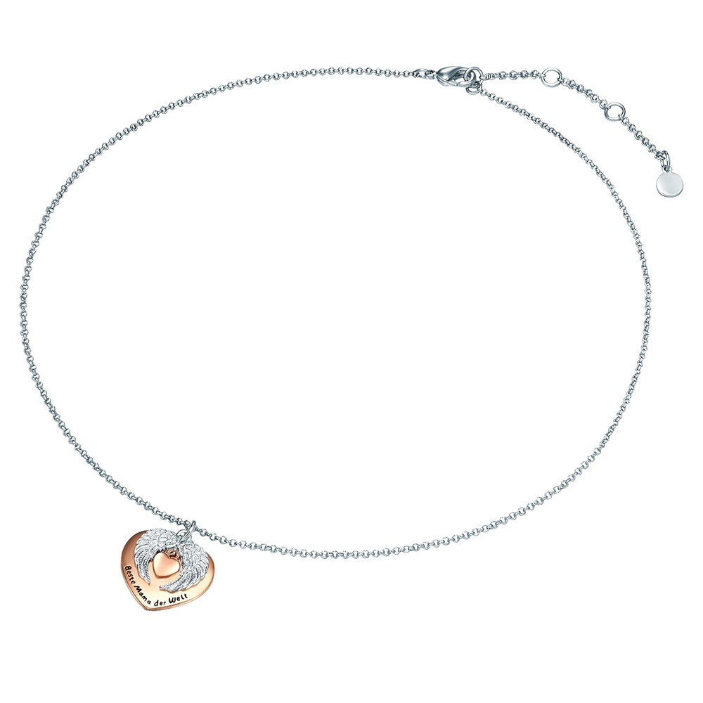 Rafaela Donata Collier tendance Coeur avec ailes + citation 