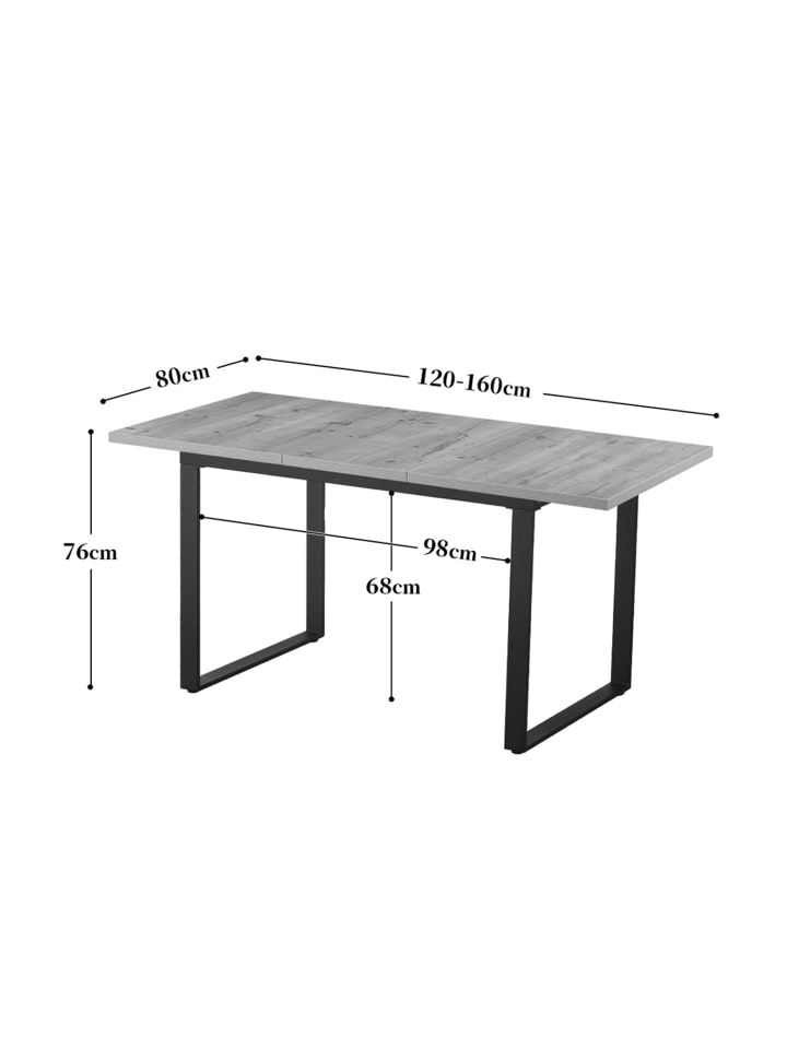 B&D Home Ausziehstisch ANNA in Wildeiche - (B)120-160 x (H)76 x (T)80 cm günstig kaufen onesize