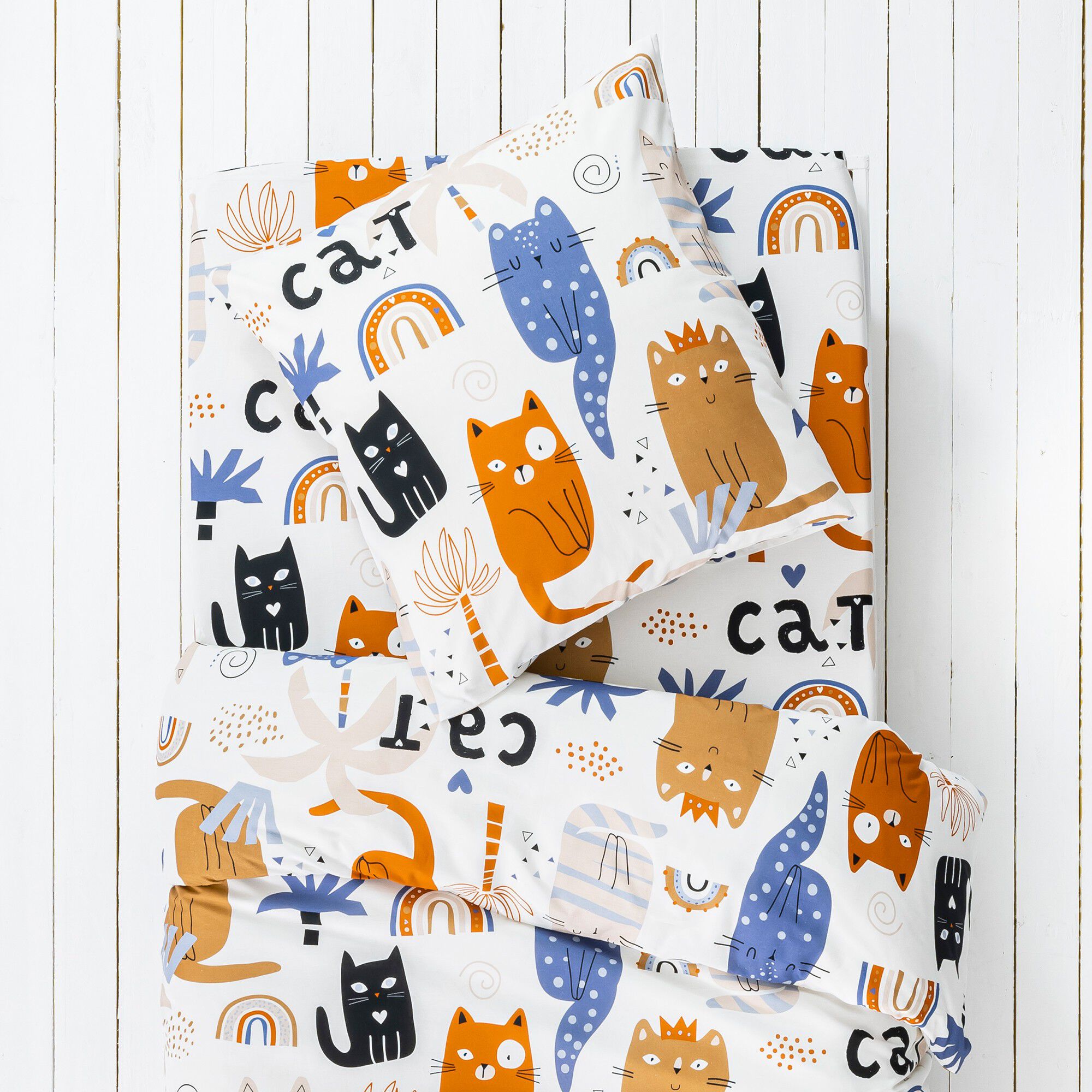Linge de lit enfant Minou imprimé chat 1 personne