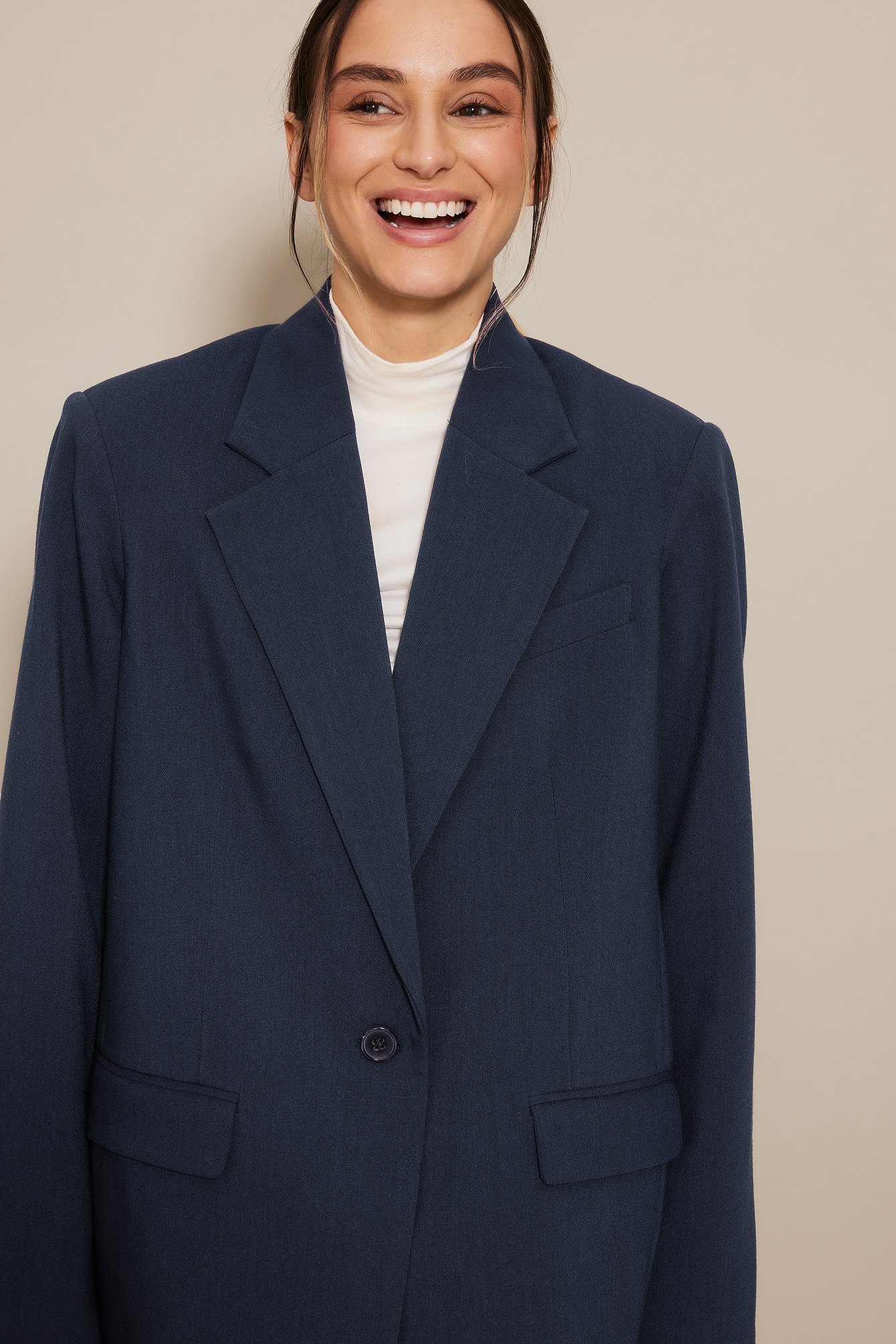 Oversize Maxi-Blazer mit einem Knopf
