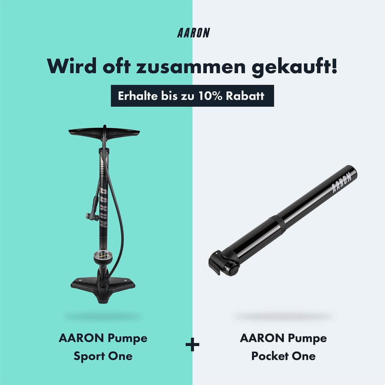 AARON Luftpumpe Sport One in Grau Fahrrad-Stand-Pumpe für alle Ventile mit Manometer