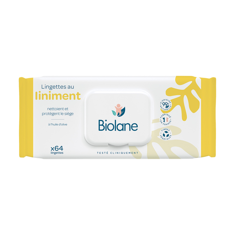 biolane Lingettes au liniment oléo-calcaire X64 Lingettes