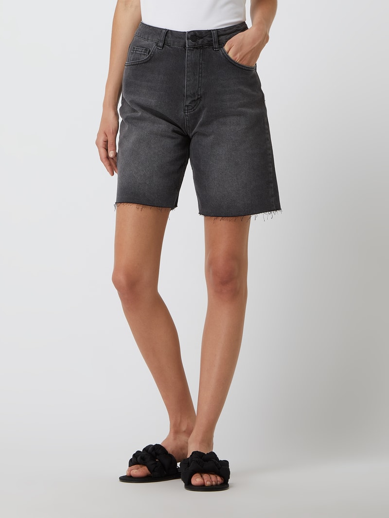 Jeansshorts aus Baumwolle in anthrazit