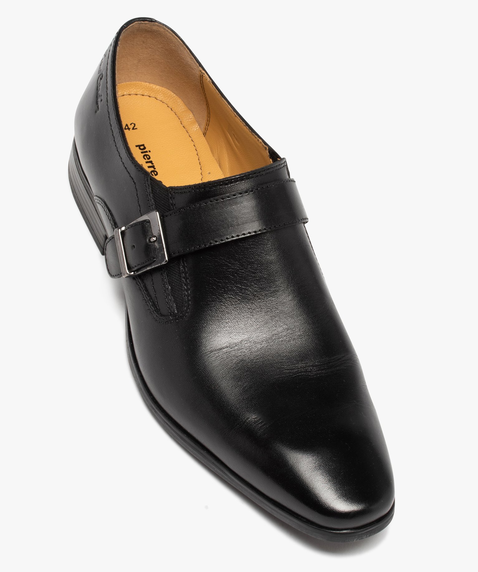 Derbies homme en cuir uni et bride à boucle – Pierre Cardin noir | GEMO
