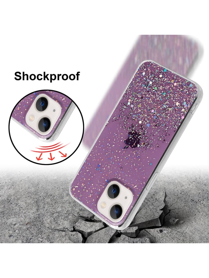cadorabo Hülle für Apple iPhone 13 Glitter in Lila mit Glitter günstig kaufen onesize