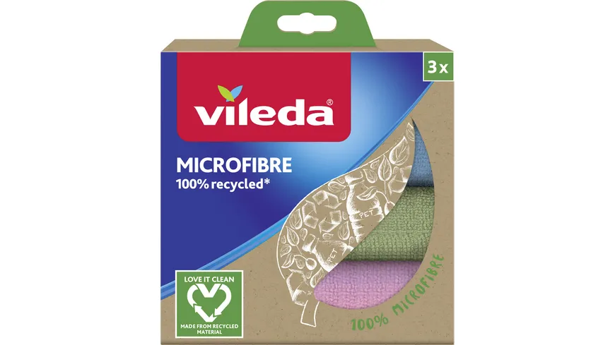 vileda Microfasertuch mit 100% recyceltem Material