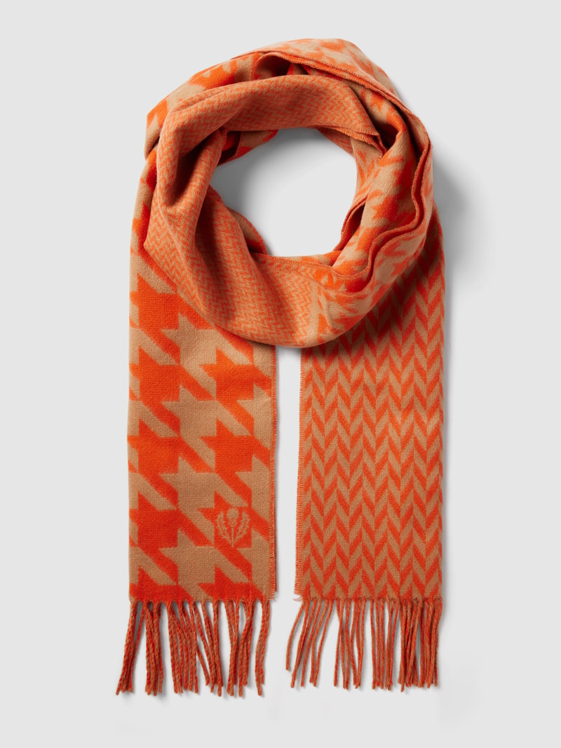 Schal mit Muster-Mix in camel