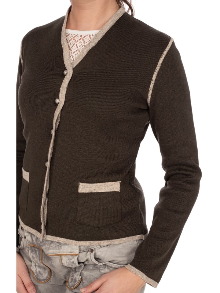 OS-Trachten Strickjacke 457019-0771 in dunkelbraun günstig kaufen