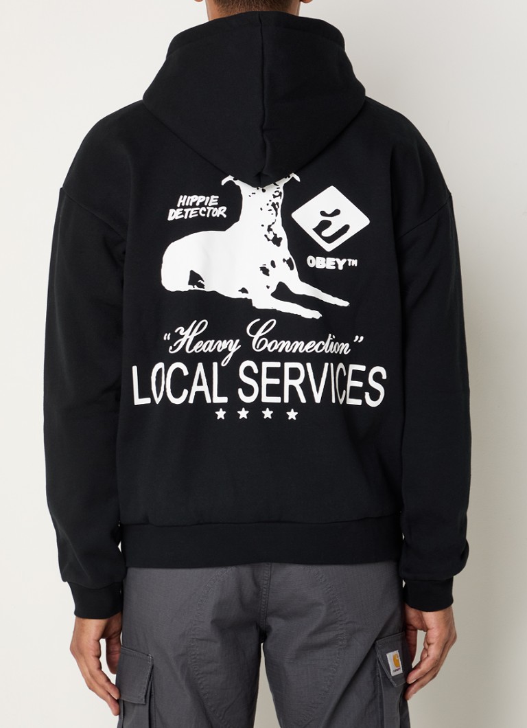 Mikina Obey Services Extra Heavy s logom a potlačou na chrbte