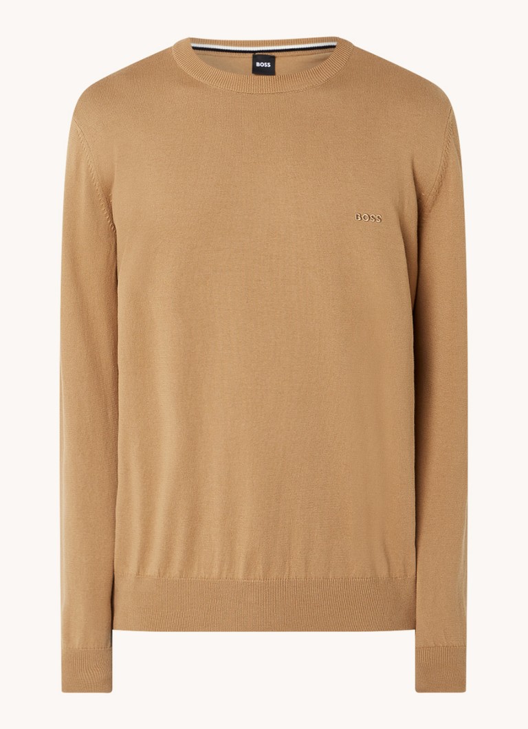 HUGO BOSS Pacas fine knit pullover with logo embroidery