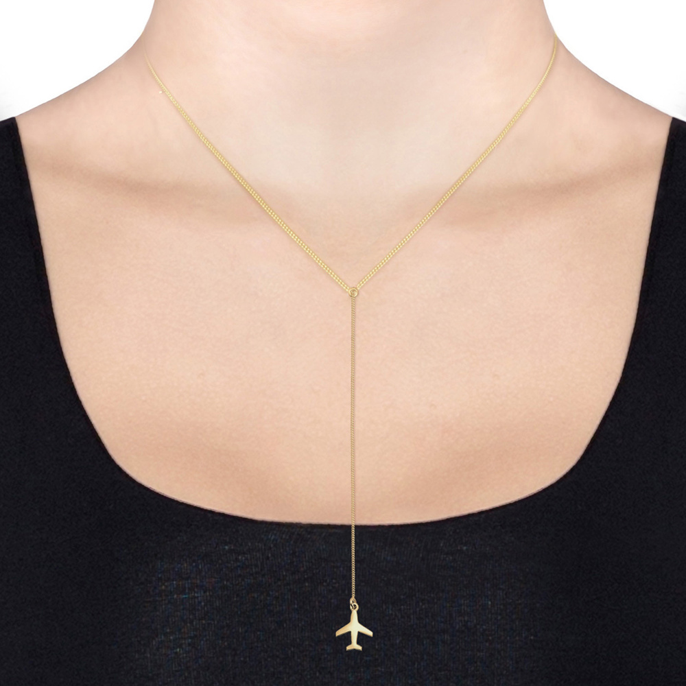Elli Elli Collier Femme  Y Look Pendentif Avion - (925/1000) Argent collier