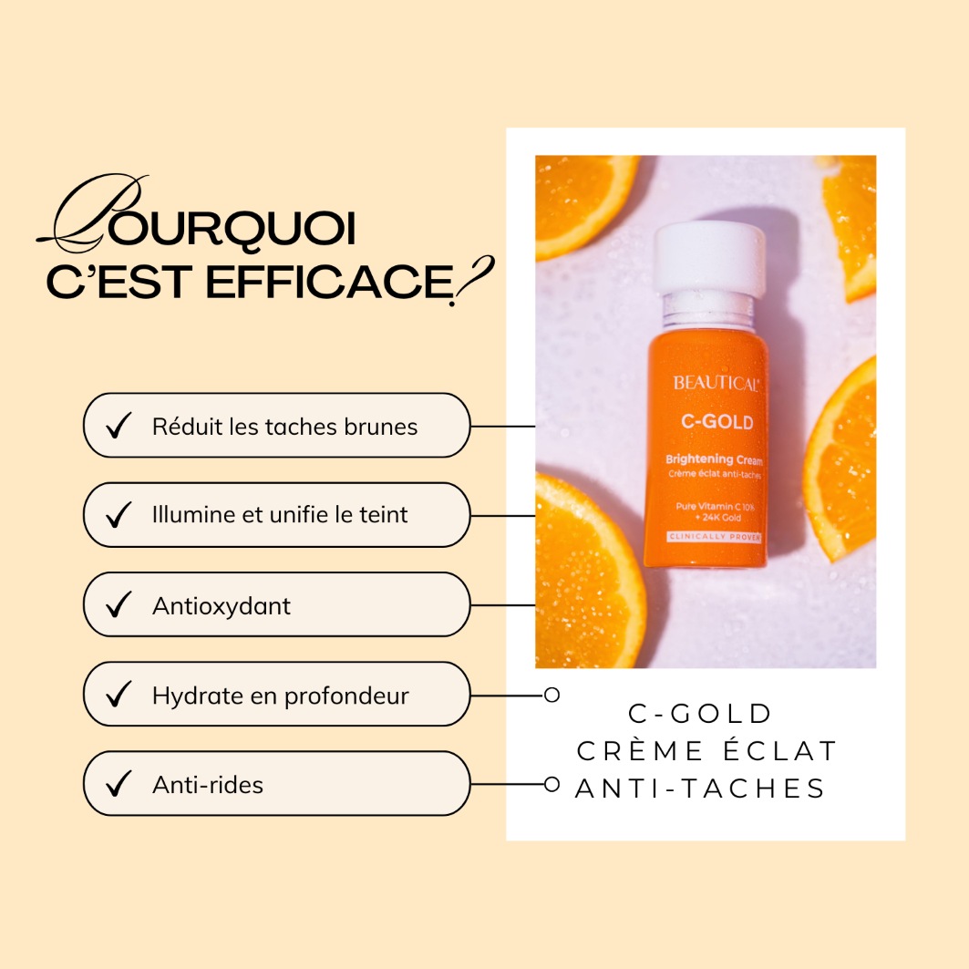Crema iluminadora antimanchas Beautical C-GOLD