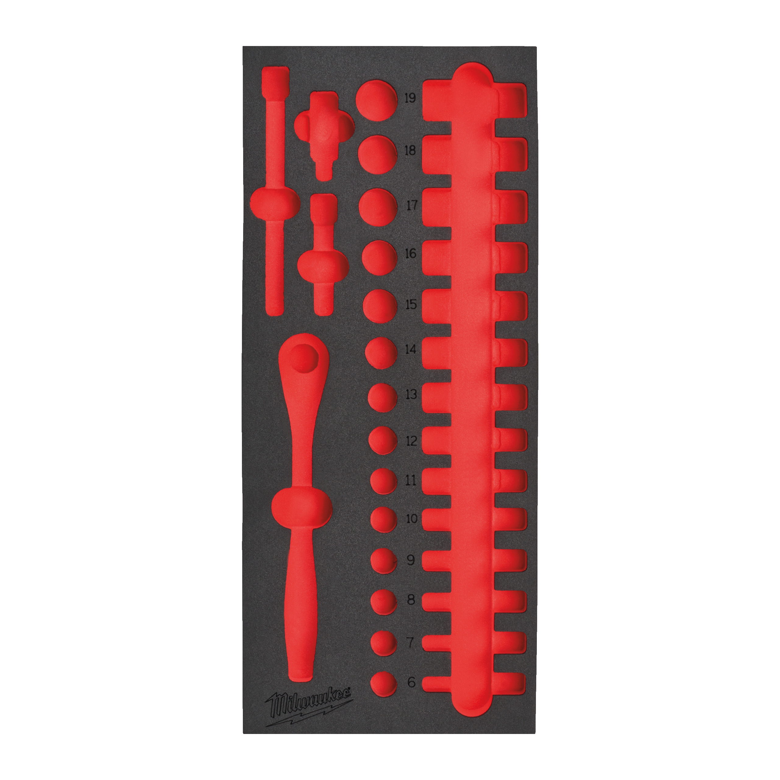 Αξεσουάρ Milwaukee 4932493663 Σετ κενών καρυδιών με ένθετο αφρού 3/8'' μετρικό (32 τεμάχια)