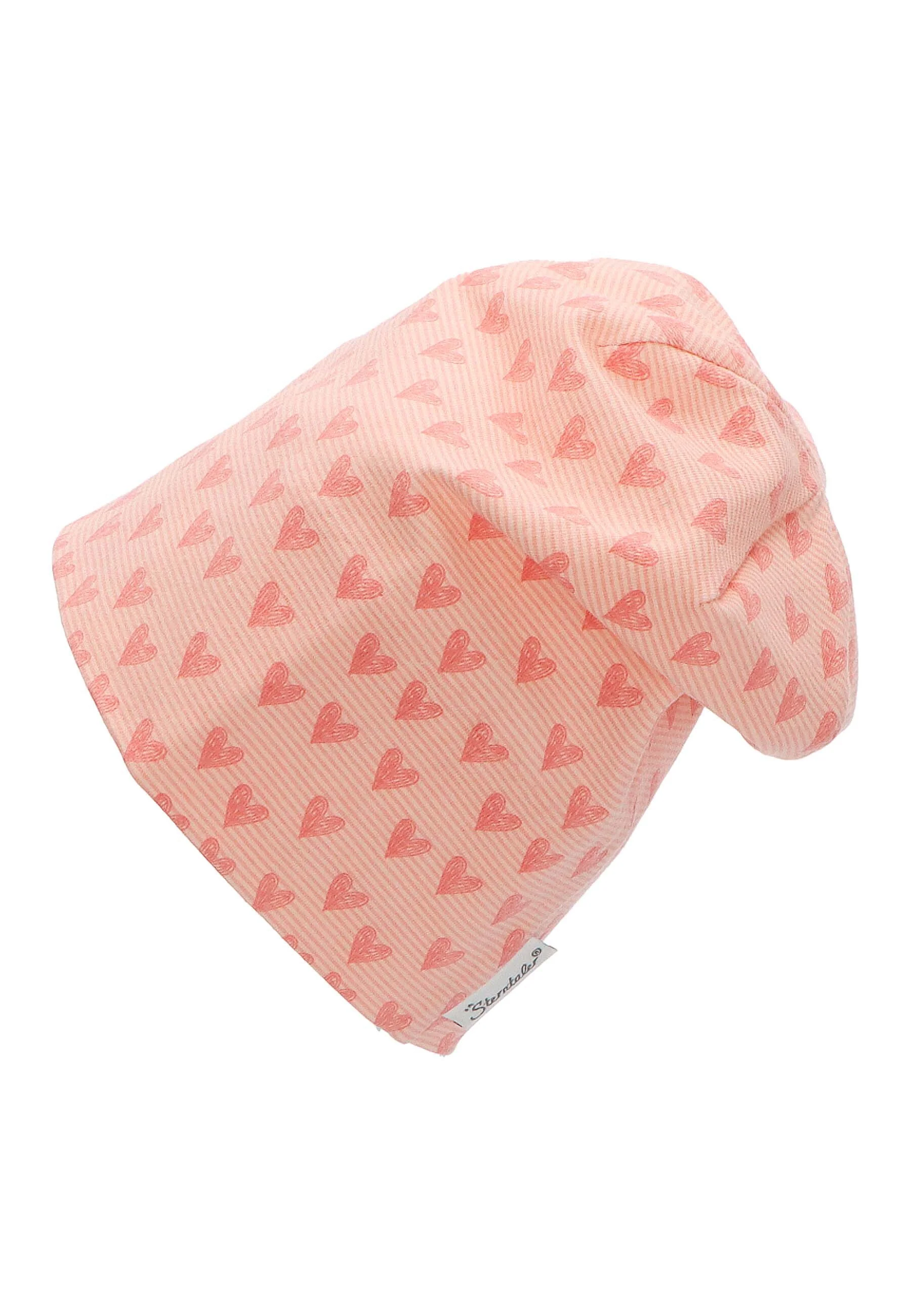 Slouch-Beanie mit Herzen Print aus Jersey
