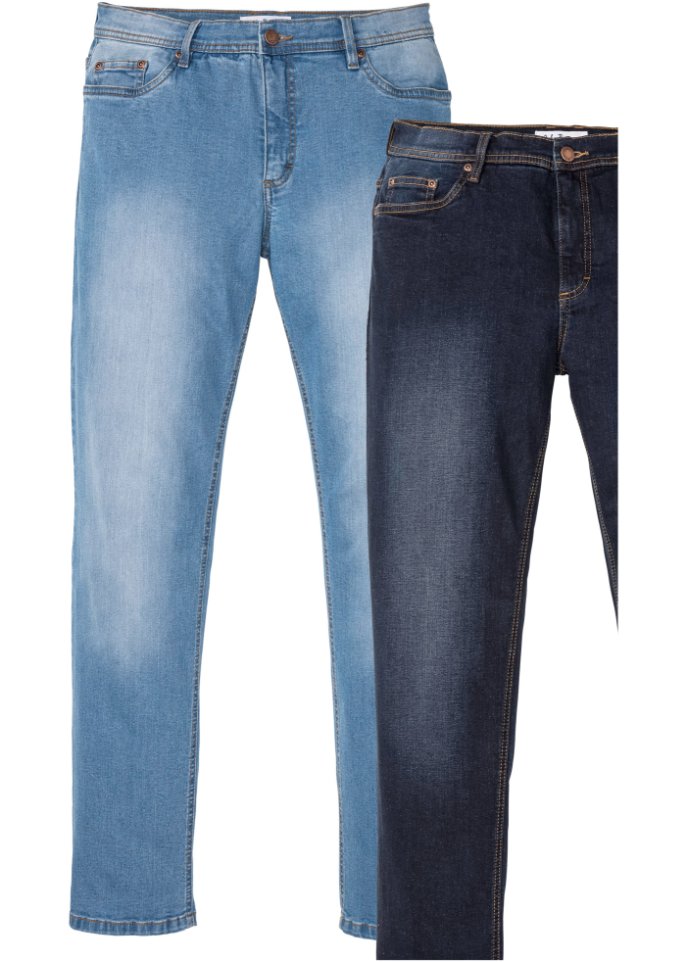 Regular Fit Stretch-Jeans, Straight (2er Pack)