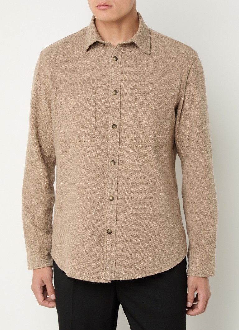 Camicia-giacca da uomo Selected Grindle Classic Fit in misto cotone biologico con tasche sul petto