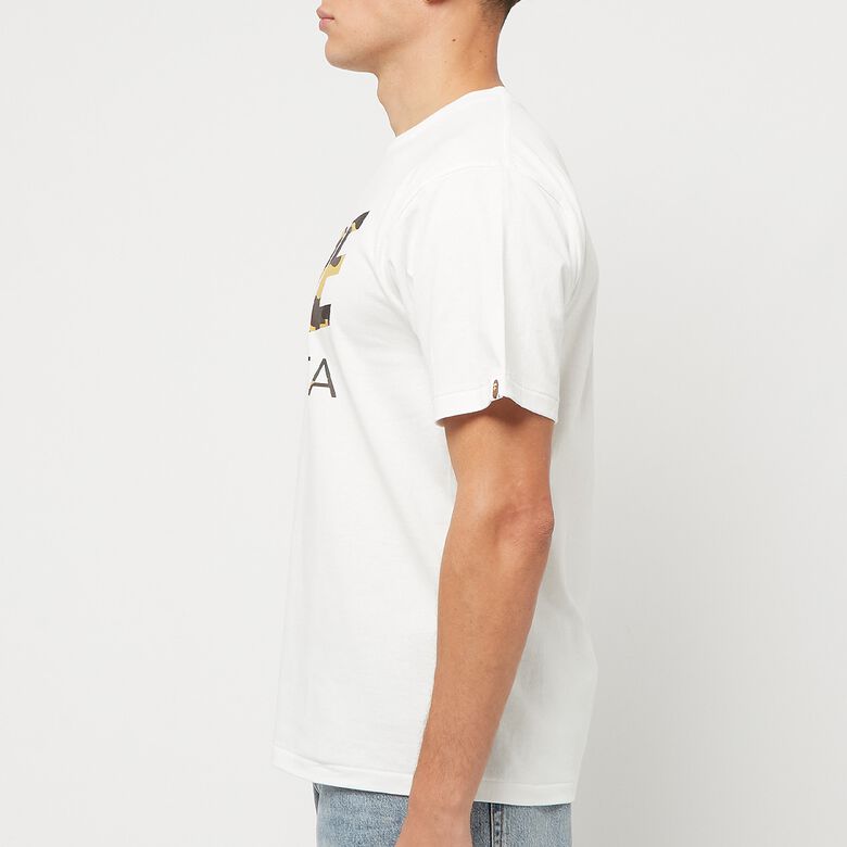 A Bathing Ape 1st Camo Bape Sta Logo Tee M white x yellow