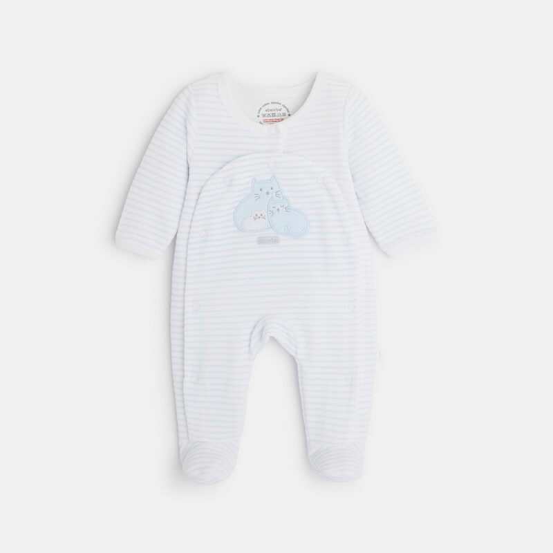 Pyjama bébé en velours bleu Absorba