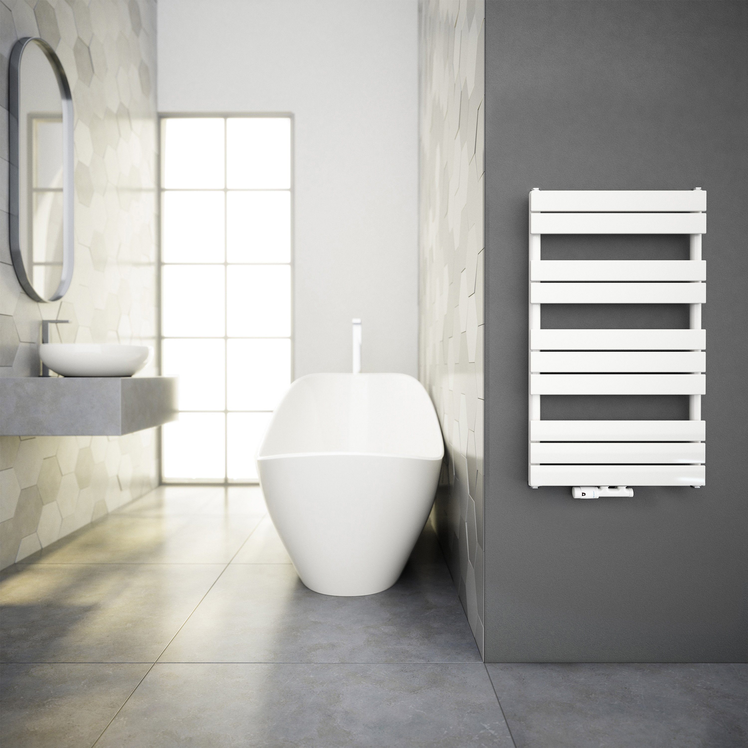 Aquabad® Badheizkörper AUREA Handtuch Heizkörper Mittelanschluss 50mm, 50x100cm, 478W