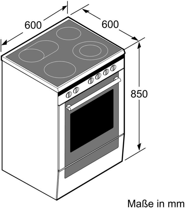 BOSCH Elektro-Standherd 4 HKR39C250, mit 2-fach-Teleskopauszug, ecoClean Direct