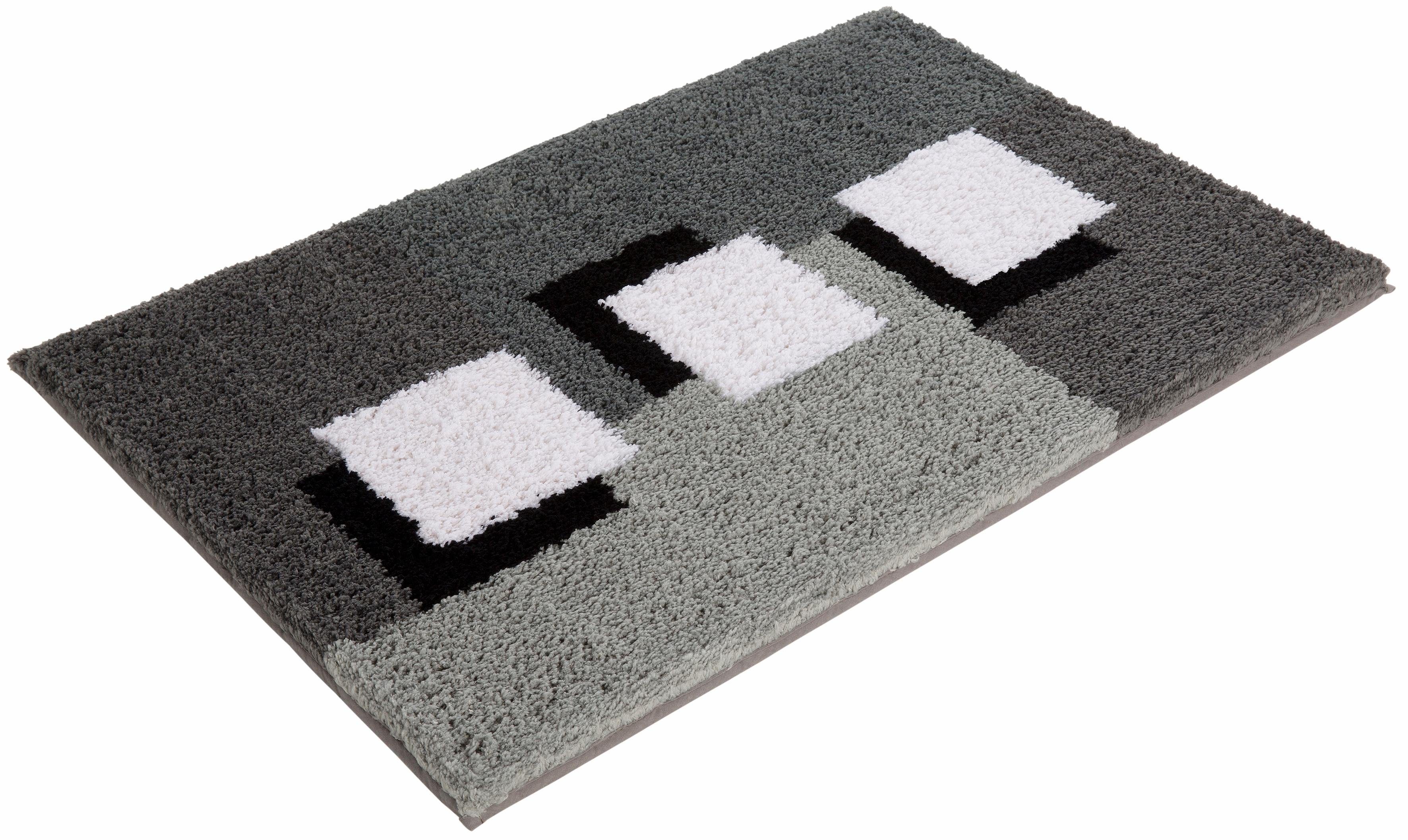 Badematte Ada my home, Höhe 21 mm, rutschhemmend beschichtet, fußbodenheizungsgeeignet, schnell trocknend, strapazierfähig, Polyester, quadratisch, Badteppich, Badematten auch als 3 teiliges Set erhältlich
