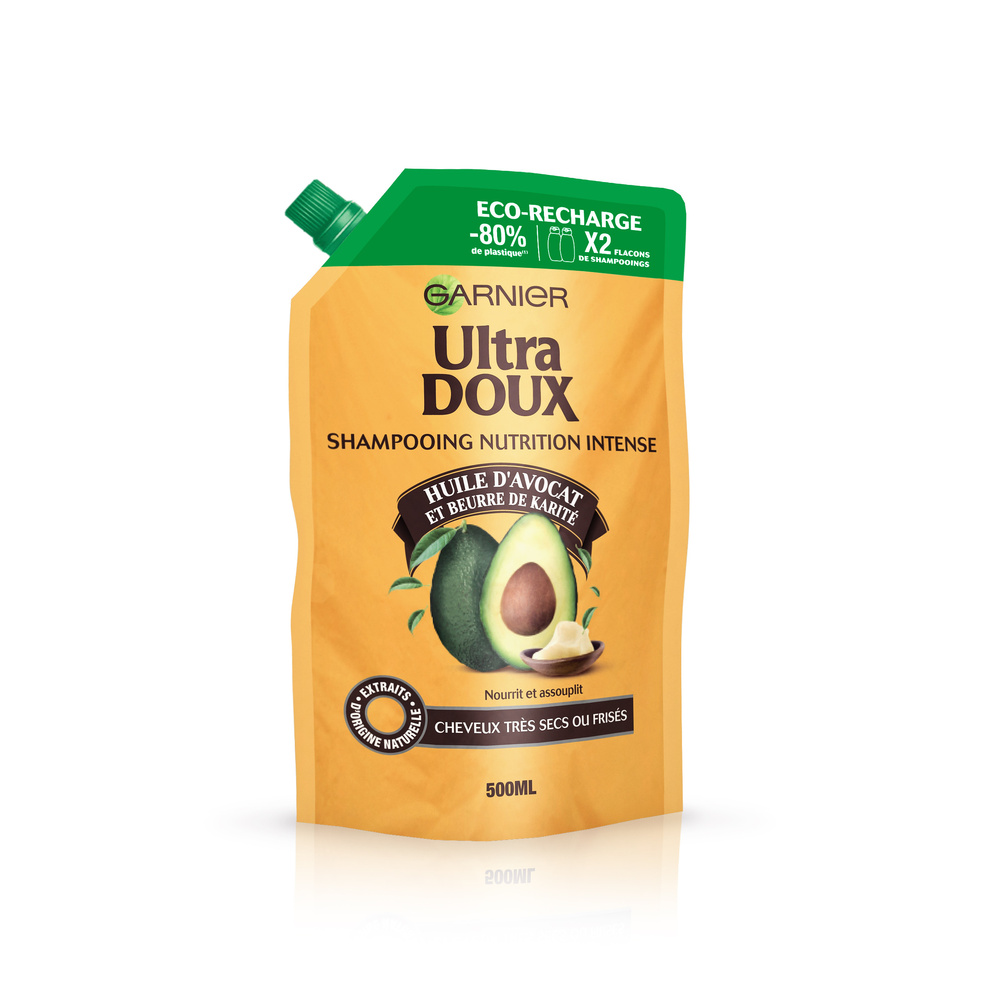 garnier Ultra Doux Avocat et Beurre de Karité Eco-Recharge de Shampoing nutrition intense