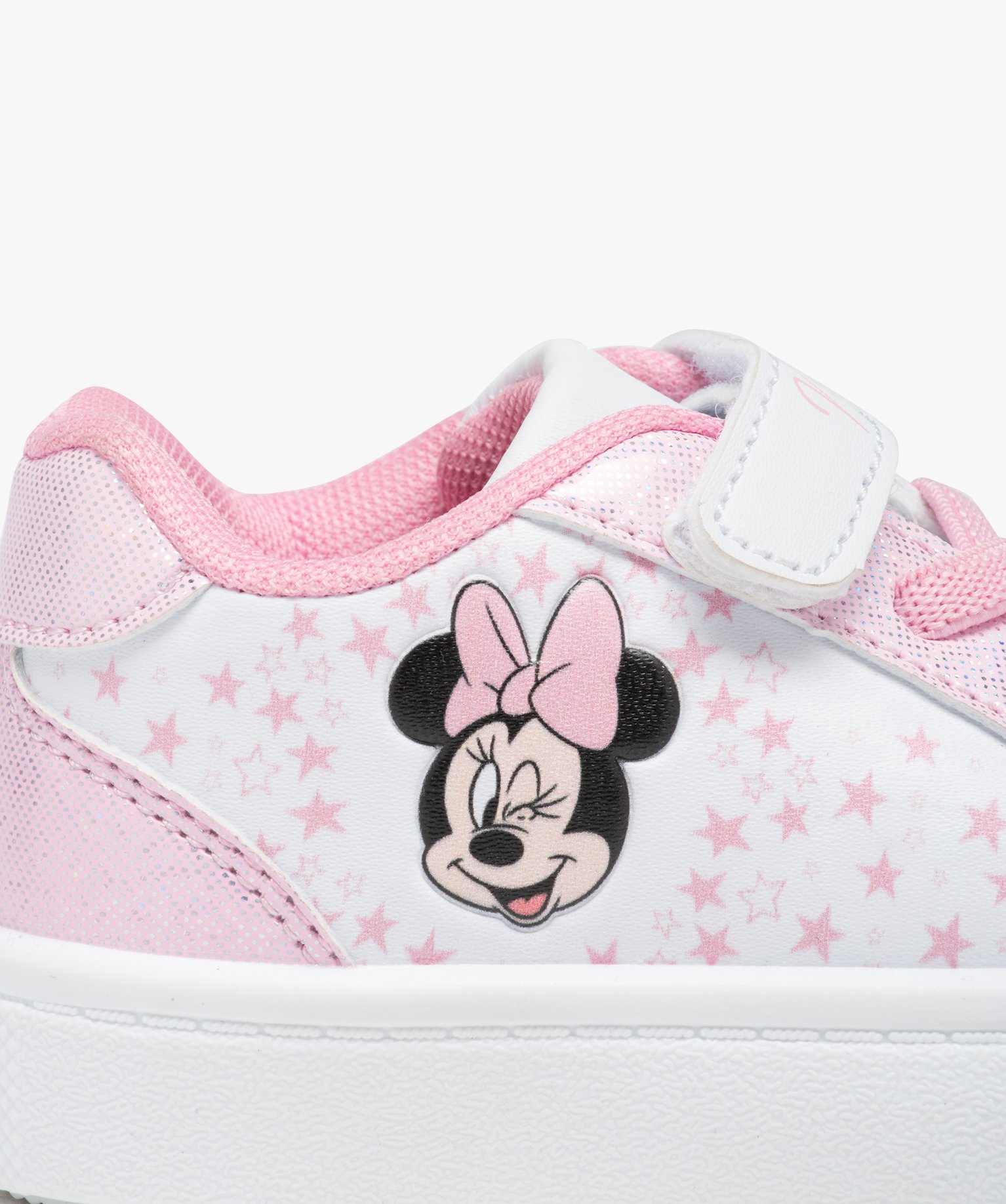 Baskets fille étoilées avec scratch Minnie - DS blanc | GEMO