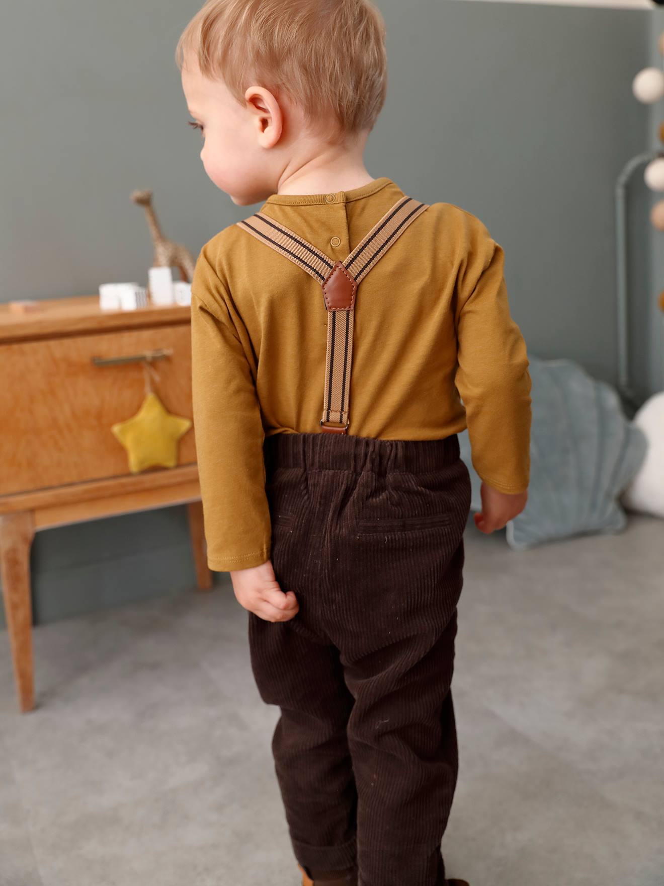 Pantalon en velours côtelé bébé chocolat