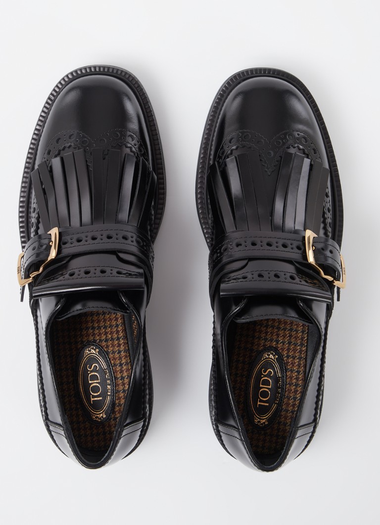 Tod's loafer i kalveskinn med frynser