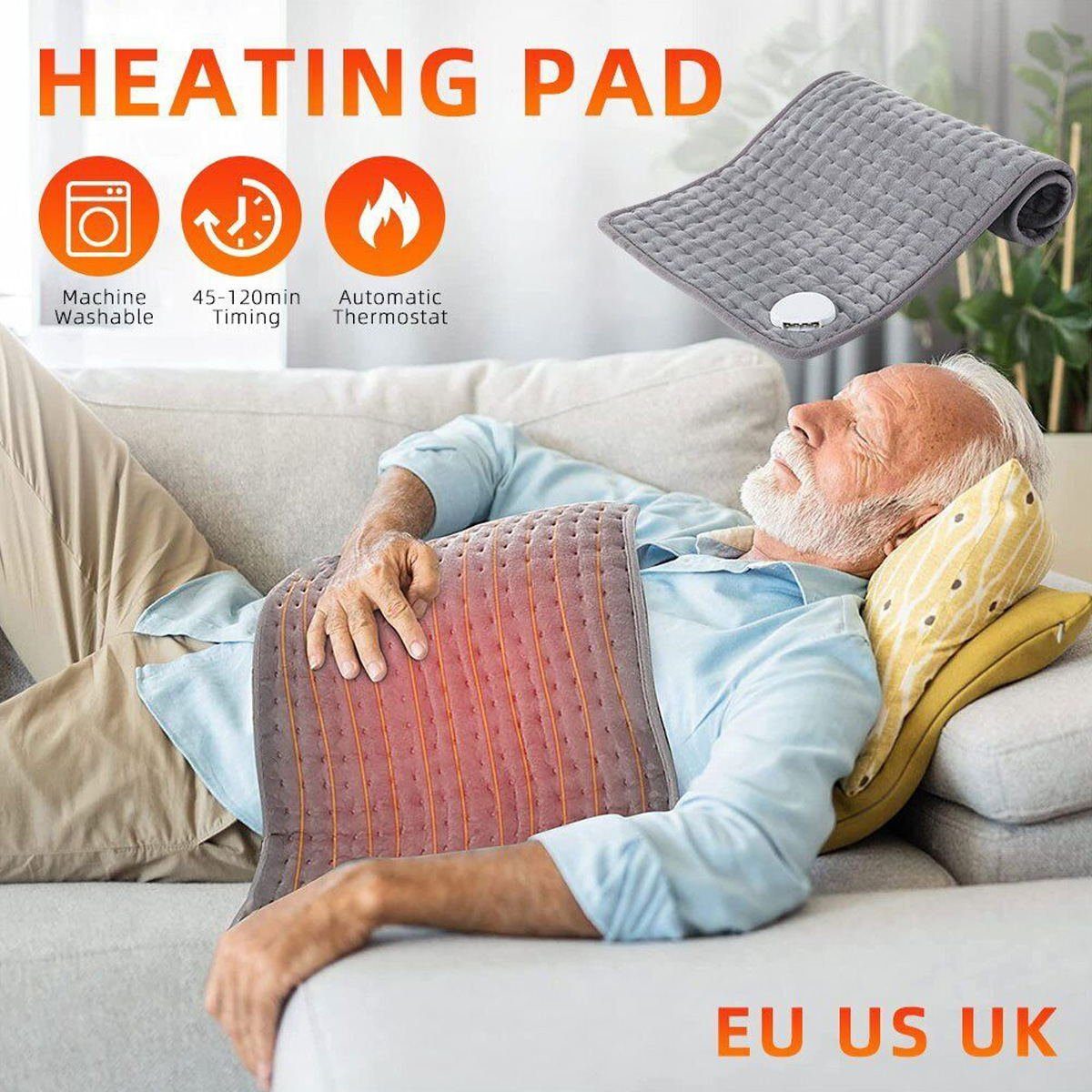 meeteu Heizkissen 40*75cm Heizkissen Wärme mit Abschaltautomatik, Elektrisch Pad Heizmatte, Heizdecke, Elektrische Wärmekissen