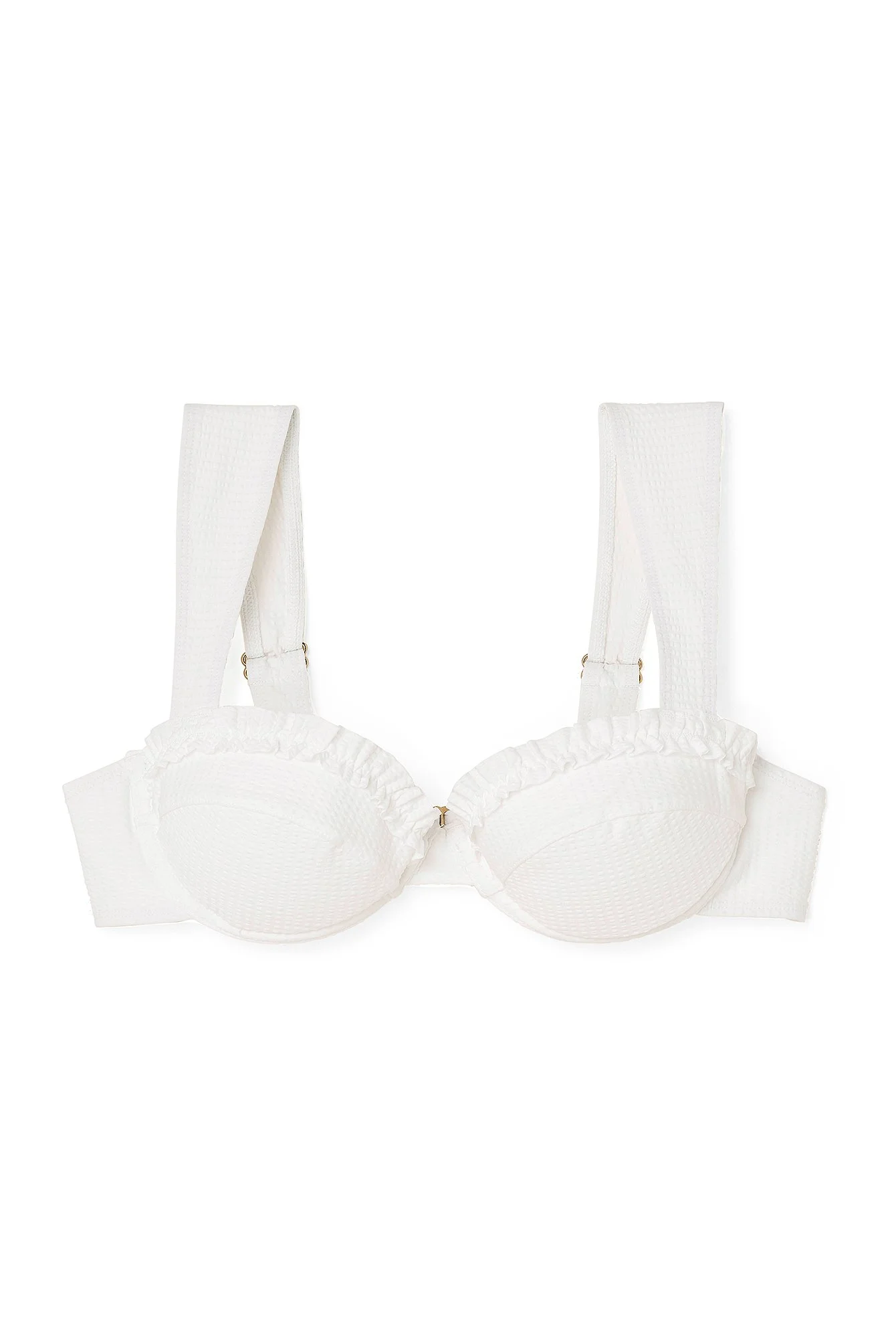 Bikinioberteil mit Körbchen und Rüschensaum