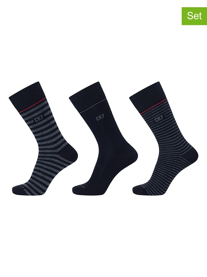 CR7 3er-Set: Socken in Dunkelblau/ Grau günstig kaufen 40-46