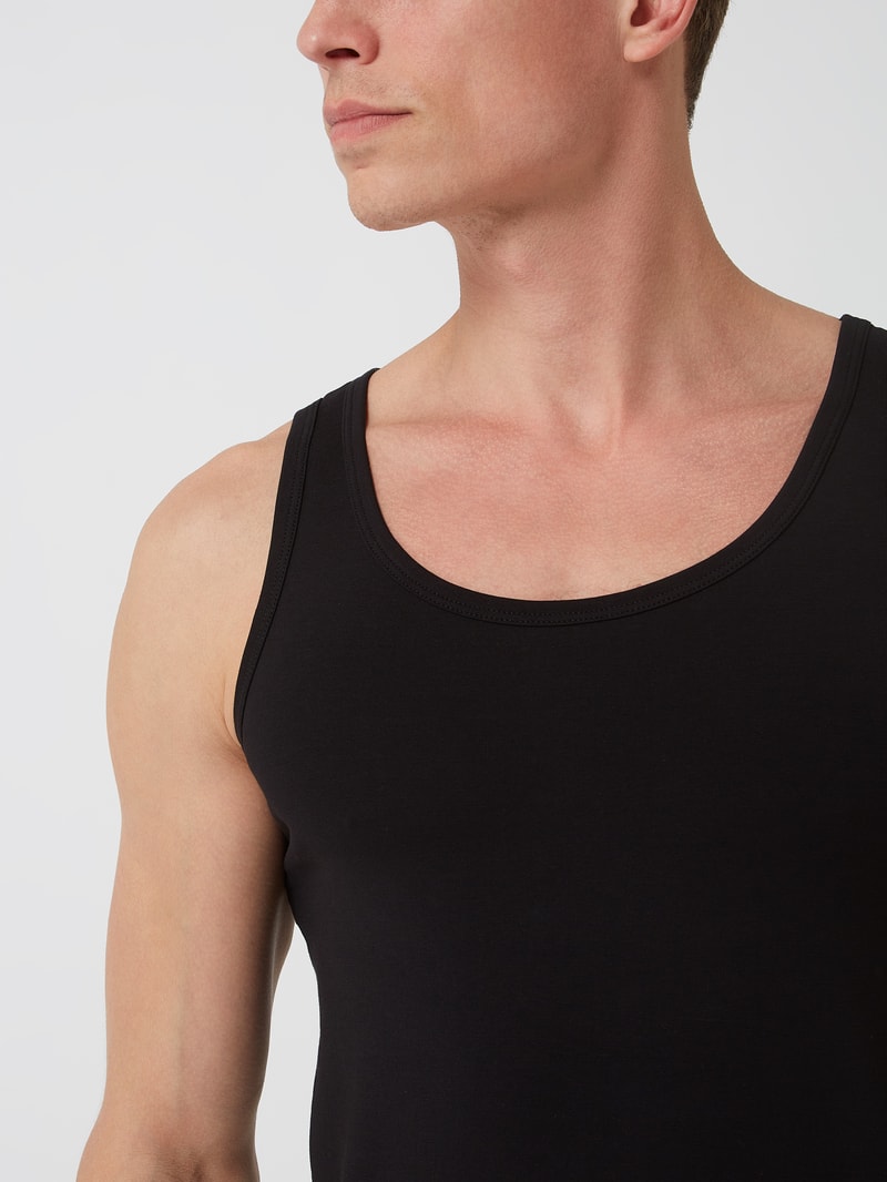 Tanktop mit Stretch-Anteil im 2er-Pack in schwarz