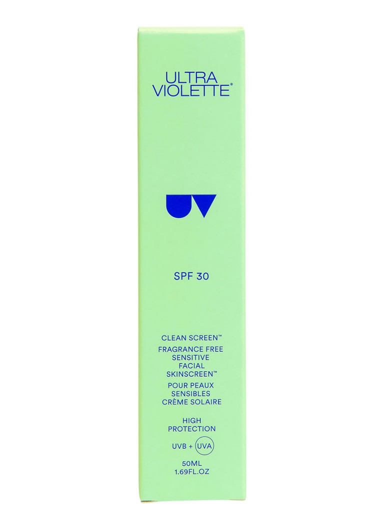 Ultra Violet Clean Screen hajusteeton herkän ihon aurinkovoide SPF30 - kasvoille