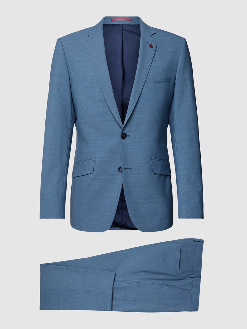 Slim Fit Anzug mit 2-Knopf-Sakko in bleu