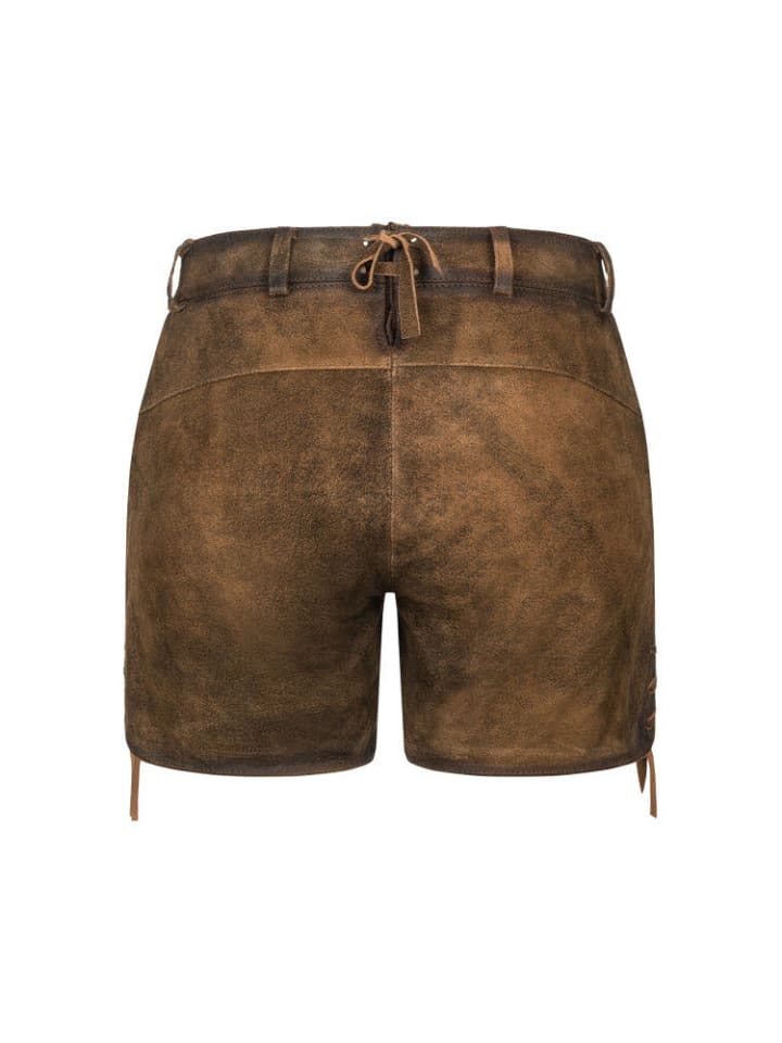 Nübler Lederhose Hotpants Tamara in Tabak Braun günstig kaufen