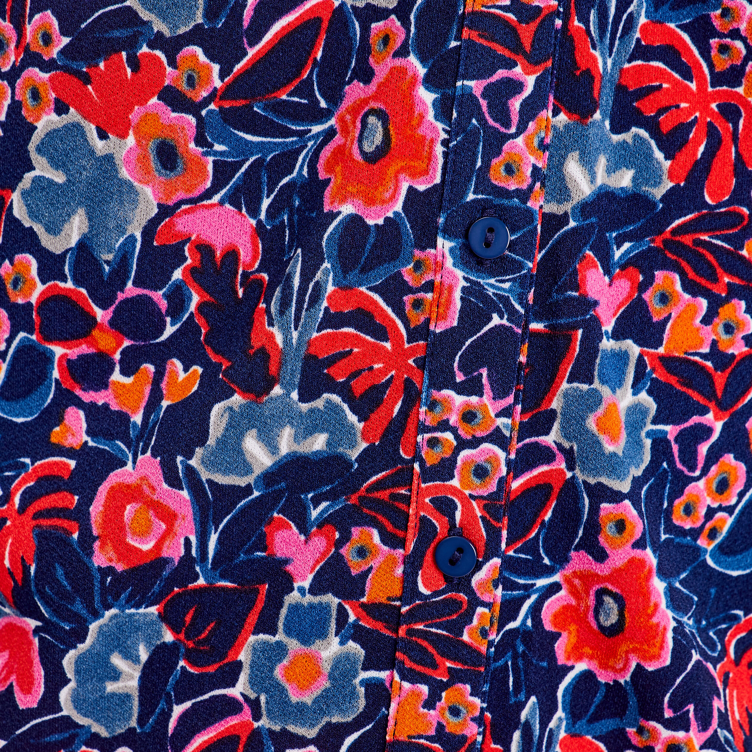 Blouse détails dentelle bleu marine femme | Cache Cache