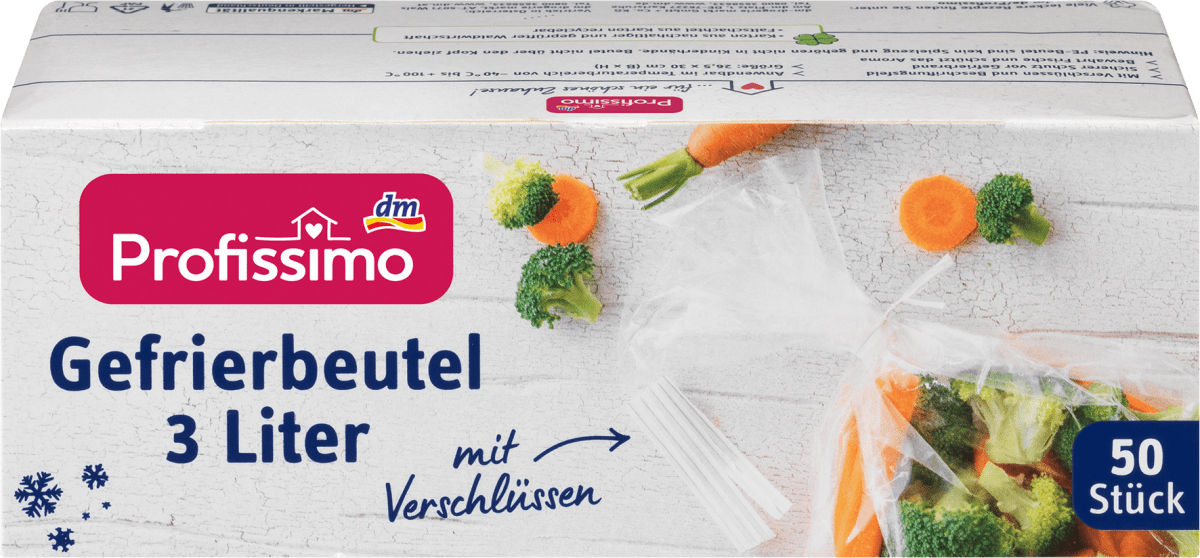 Gefrierbeutel 3 l mit Verschlüssen, 50 St