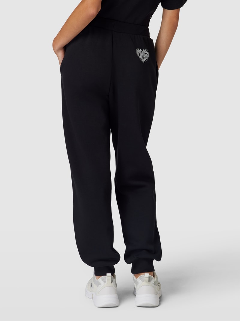 Sweatpants mit Label-Stitching in schwarz