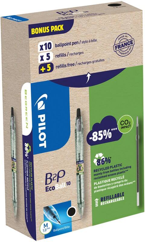 Pilot Ecoball Kugelschreiber Mittel 0.4 mm Recycelt 86% 20 Stück